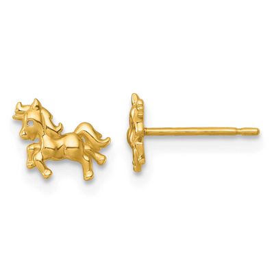 Madi K Polished Unicorn Post Earrings 14k Gold, MPN: GK1225, UPC: