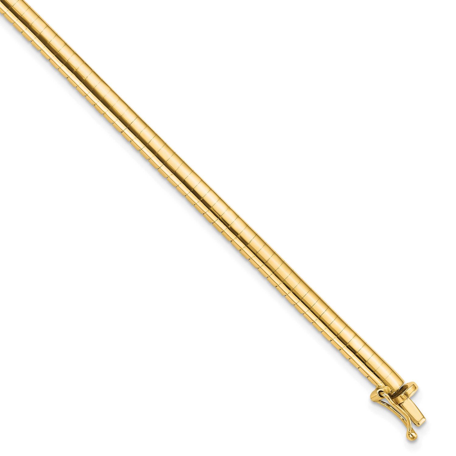 4mm Domed Omega Bracelet 10k Gold, MPN: 10KOD4-7, UPC: