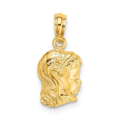 Girl Head Charm 14k Gold, MPN: D1717, UPC: 637218042043