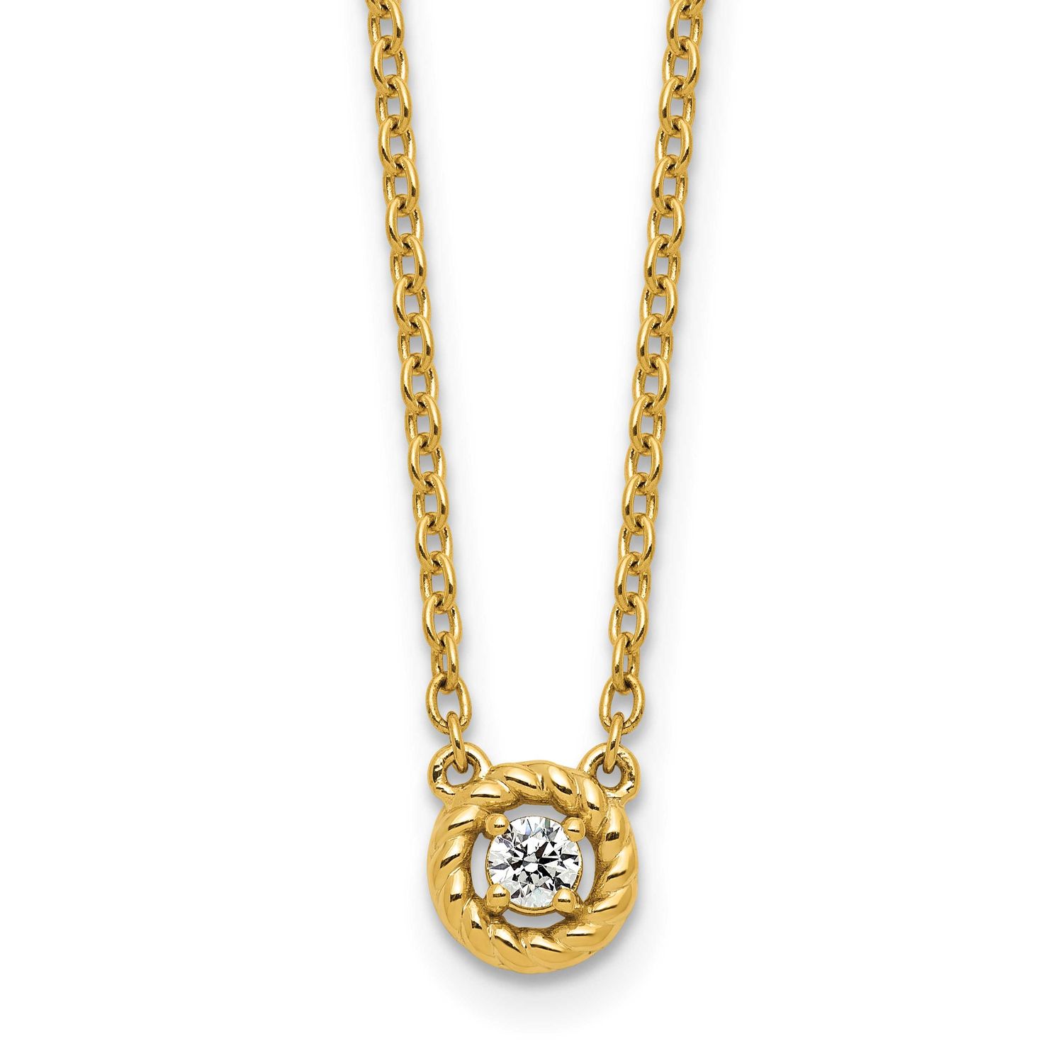 Twisted Diamond Necklace 14k Gold Polished, MPN: PM10778-010-YAA, UPC: