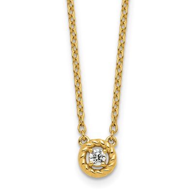 Twisted Diamond Necklace 14k Gold Polished, MPN: PM10778-010-YAA, UPC: