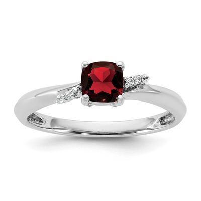 Polished Diamond and Garnet Fashion Ring 14k White Gold, MPN: RM10786-GA-050-WAA, UPC: