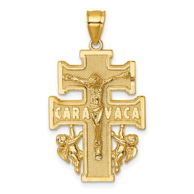 Textured Cara Vaca Cross Pendant 14k Gold Polished, MPN: K10101, UPC: