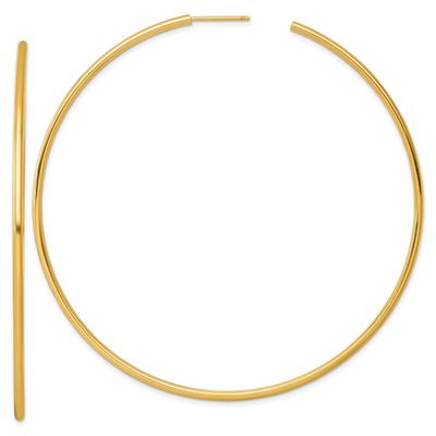 2.0 x 80mm Polished Post Hoop Earrings 14k Gold, MPN: TF2515, UPC:
