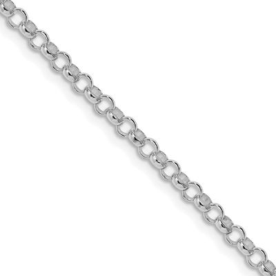 3.5mm Rolo Chain 24 Inch Sterling Silver Rhodium-Plated, MPN: QFC74R-24, UPC: