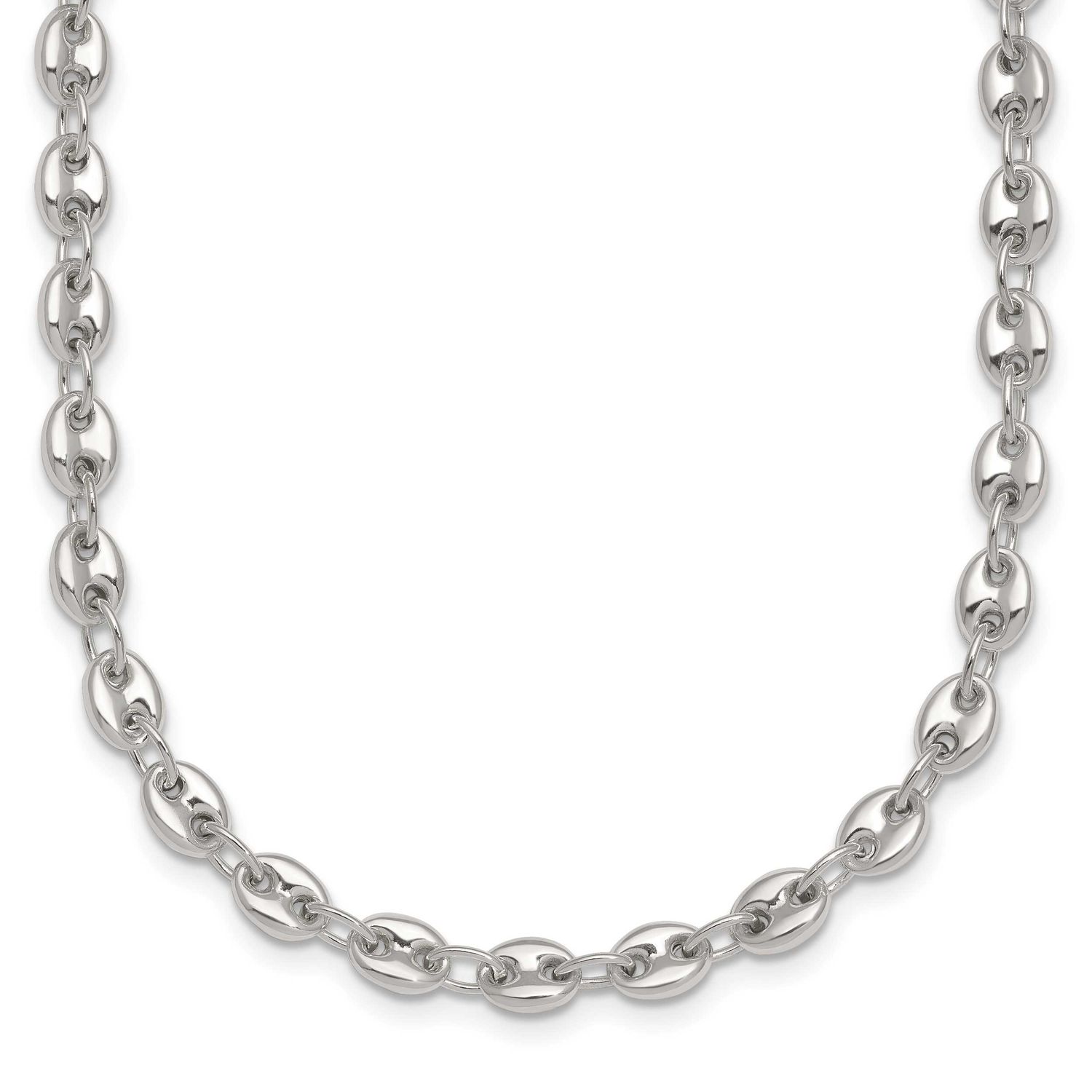 4.8mm Puffed Mariner/Anchor Link 18 Inch Necklace Sterling Silver Polished, MPN: QG6918-18, UPC: