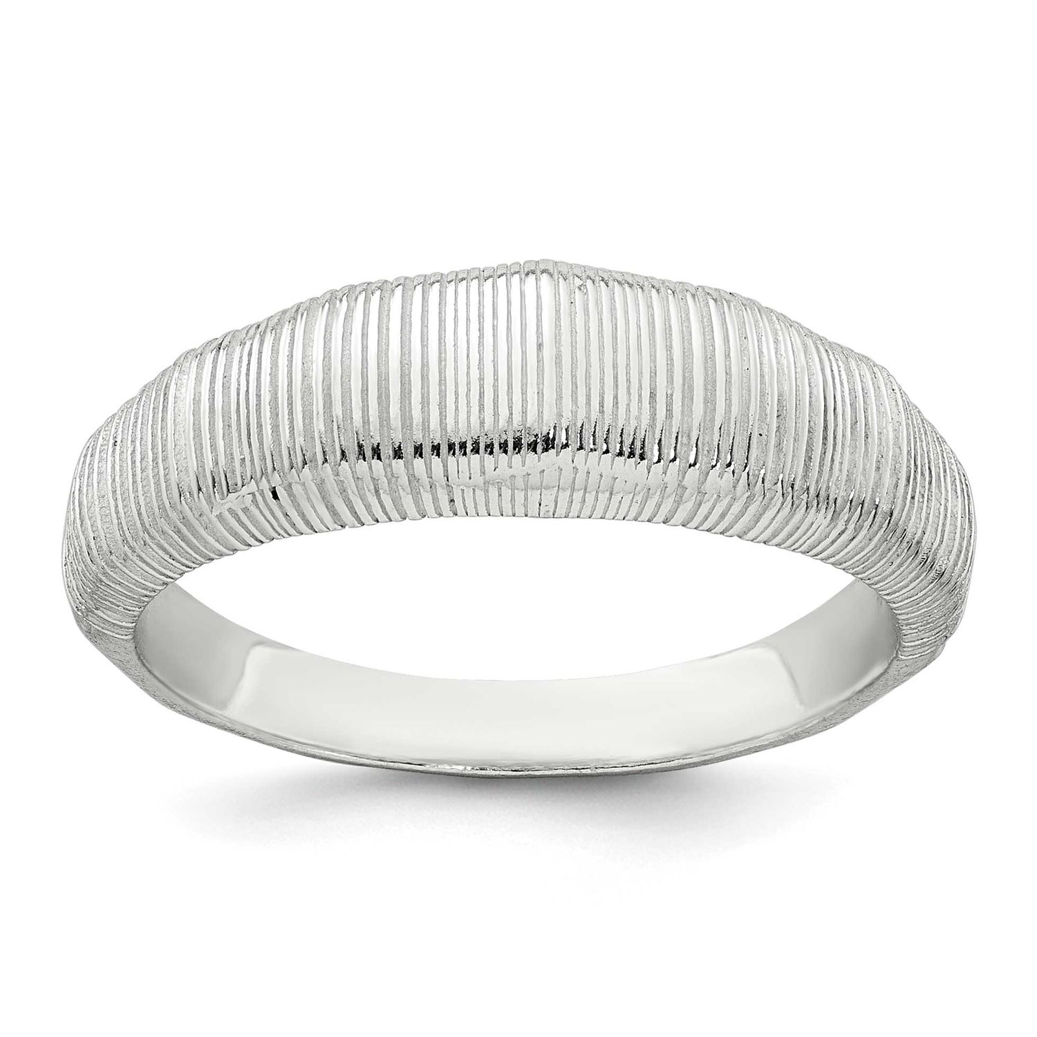 Textured Ring Sterling Silver Polished, MPN: QR7707, UPC: