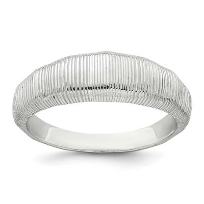 Textured Ring Sterling Silver Polished, MPN: QR7707, UPC: