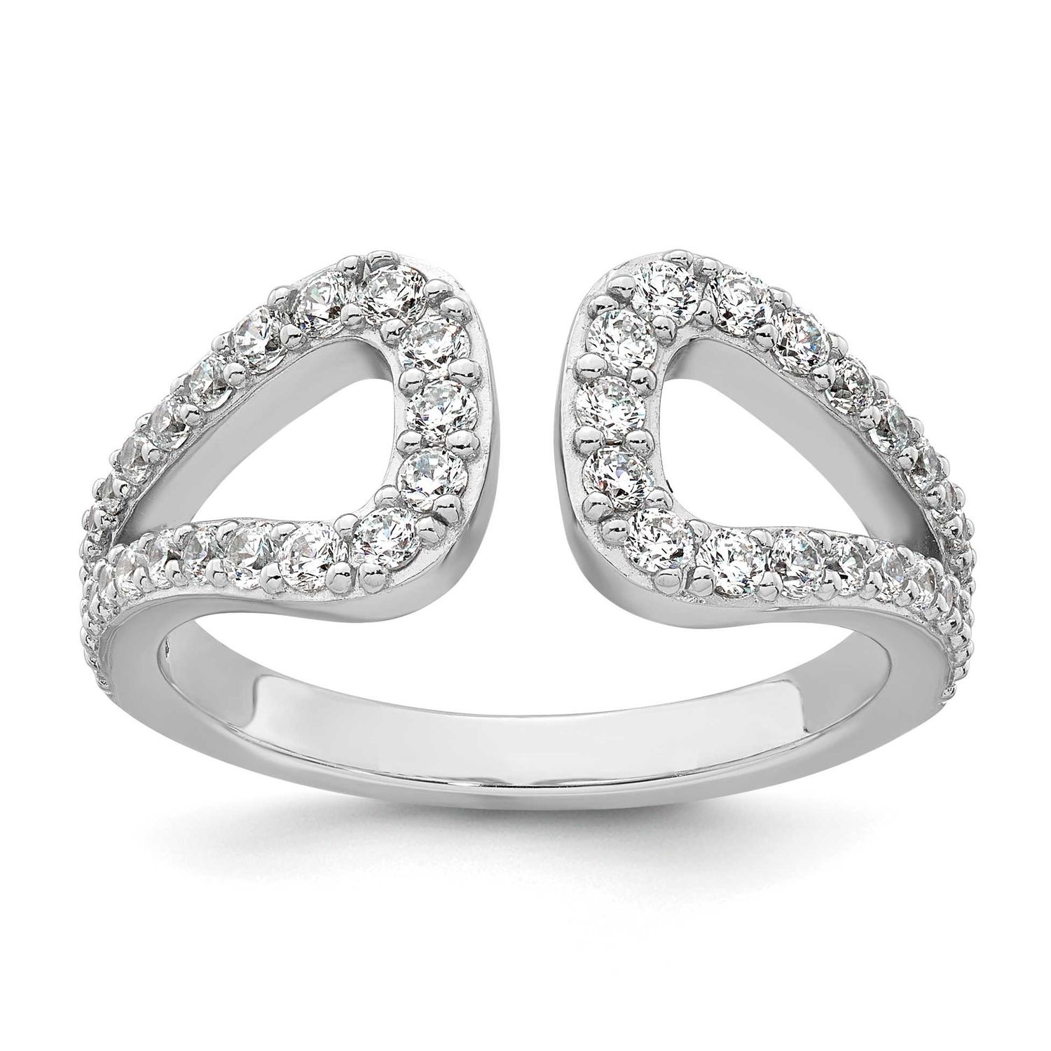 Polished CZ Ring Sterling Silver Rhodium-Plated, MPN: QR7721, UPC: