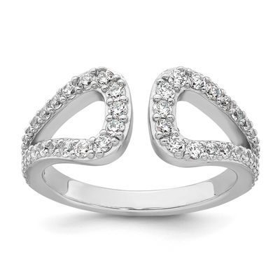 Polished CZ Ring Sterling Silver Rhodium-Plated, MPN: QR7721, UPC: