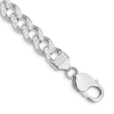 9.3mm Pavc Curb Chain 8 Inch Sterling Silver Rhodium-Plated, MPN: QCF250R-8, UPC: