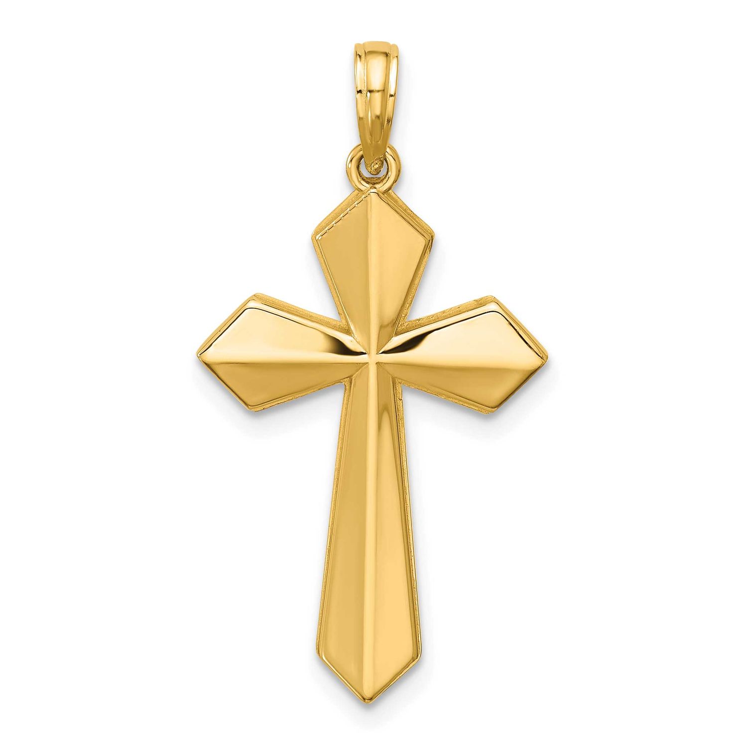 Pointed Christian Cross Pendant 14k Gold Polished, MPN: D5736, UPC: