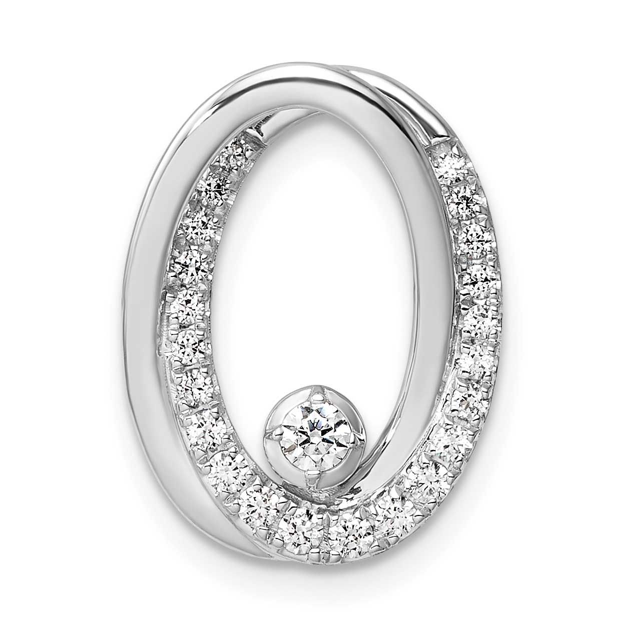 Polished Diamond Double Oval Chain Slide 18.3 Inch 14k White Gold, MPN: PM10798-030-WAA, UPC: