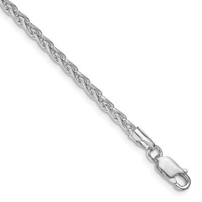 2.75mm Diamond-Cut Spiga Chain 22 Inch Sterling Silver Rhodium-Plated, MPN: QDS080R-22, UPC: