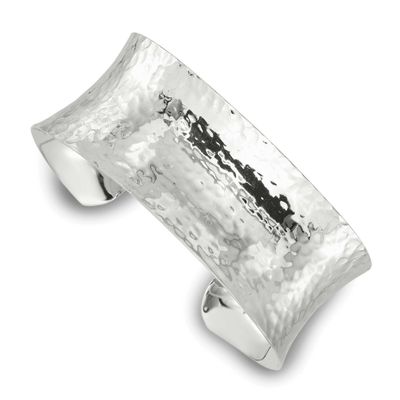 25mm Concave Hammered Cuff Bangle Sterling Silver, MPN: QB1567, UPC: