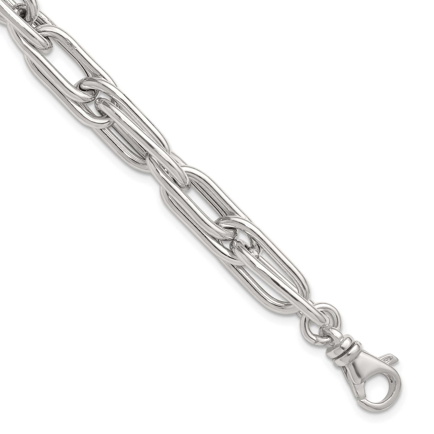 Double Link with 1 Inch Extension Bracelet Sterling Silver Polished, MPN: QG6821-7.5, UPC: