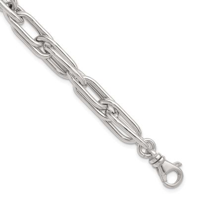 Double Link with 1 Inch Extension Bracelet Sterling Silver Polished, MPN: QG6821-7.5, UPC: