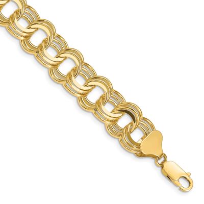 Triple Link Charm Bracelet 14k Gold, MPN: TO669-7, UPC: 886774119083