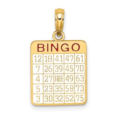Enamel Bingo Card Charm 14k Gold, MPN: K7058, UPC: 637218142026