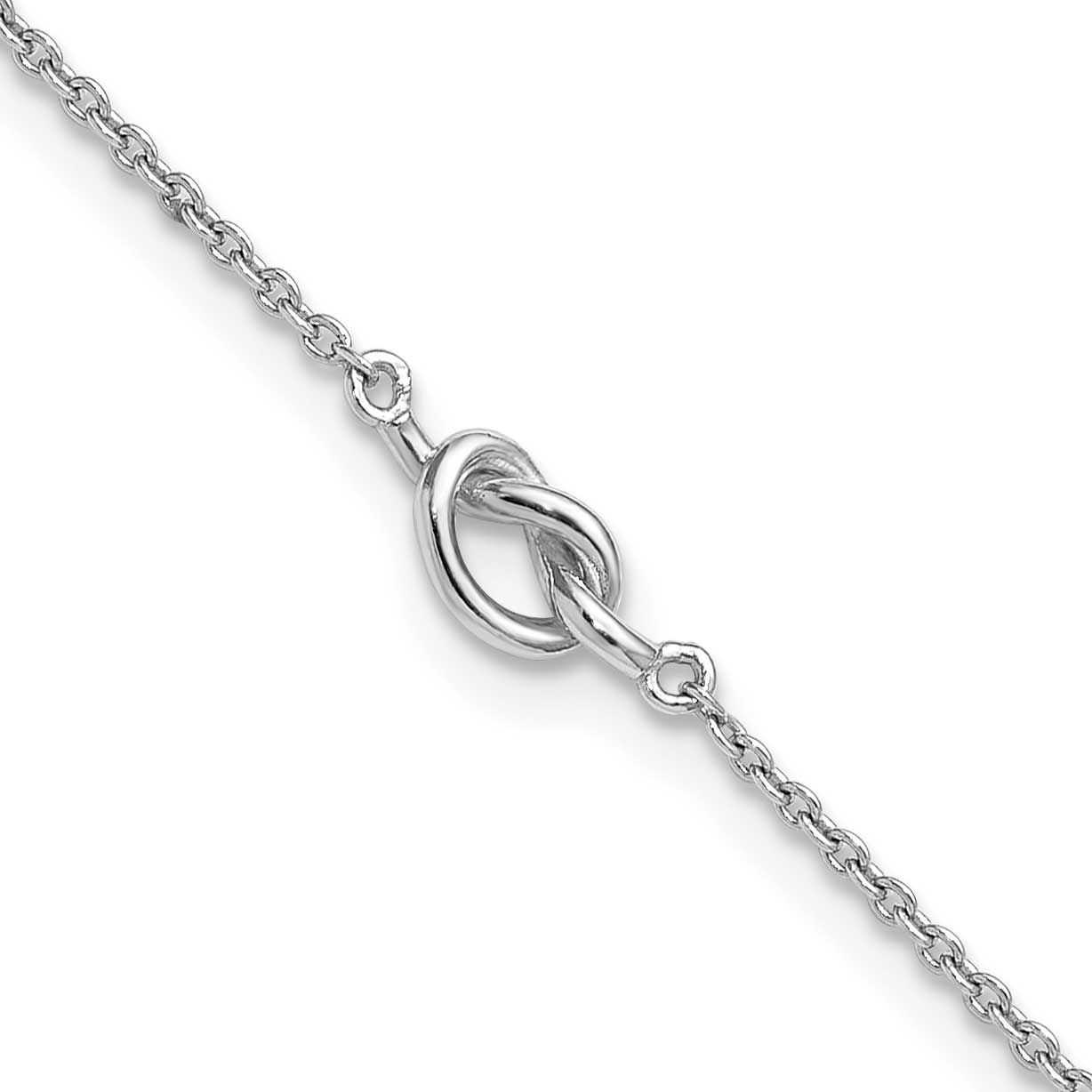 Knot 9 Inch Plus 1 Inch Extension Anklet Sterling Silver Rhodium-Plated Polished, MPN: QG6911-9, UP…