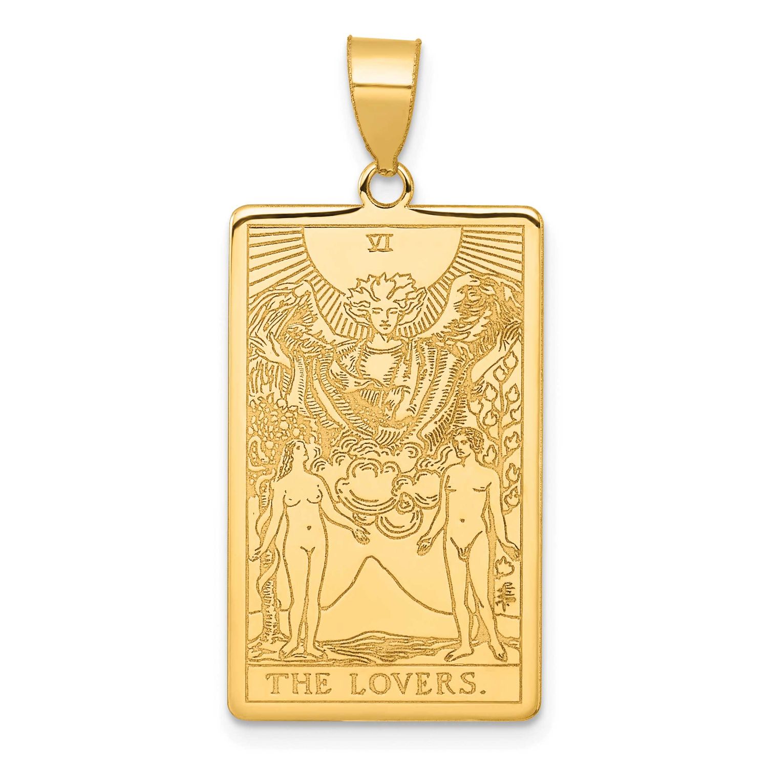 The Lovers Tarot Card Pendant 14k Gold, MPN: XM716, UPC: