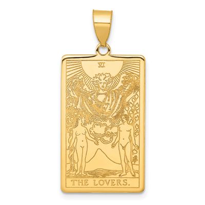 The Lovers Tarot Card Pendant 14k Gold, MPN: XM716, UPC: