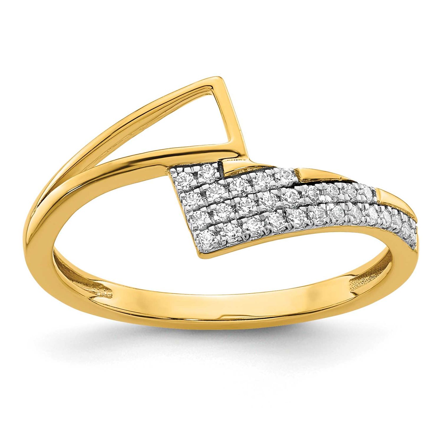 Diamond Geometric Fashion Ring 14k Gold Polished, MPN: RM10038-014-YAA, UPC: