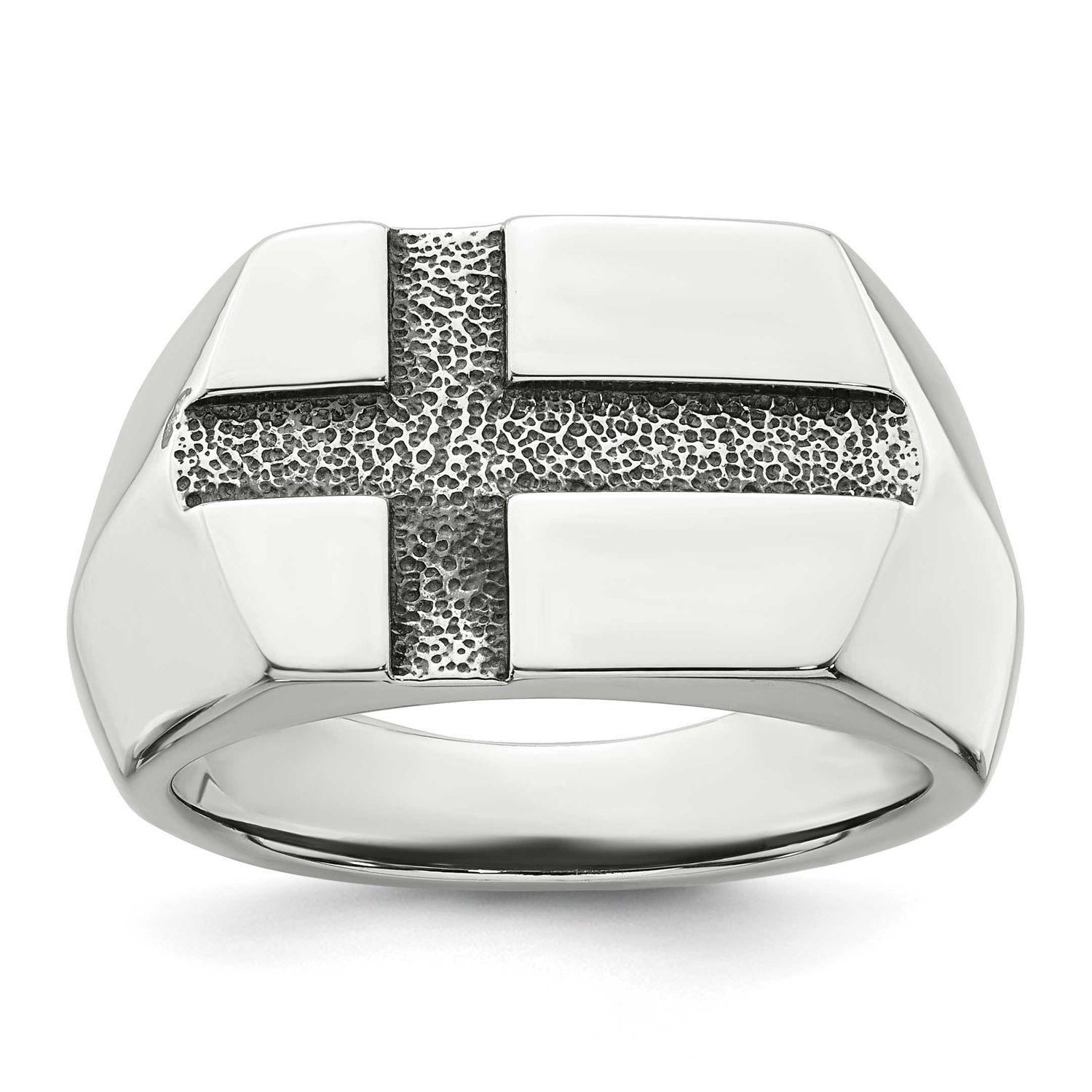 Cross Men&#39;s Ring Sterling Silver Antiqued, MPN: QR7763, UPC: