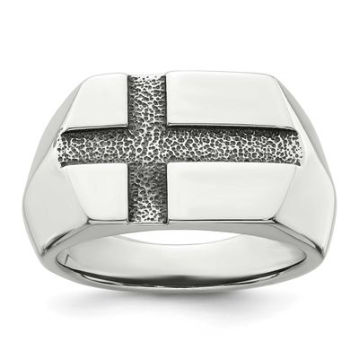 Cross Men&#39;s Ring Sterling Silver Antiqued, MPN: QR7763, UPC: