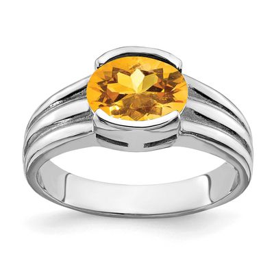 8x6mm Oval Citrine Ring 14k White Gold, MPN: Y4474CI, UPC: 883957400228