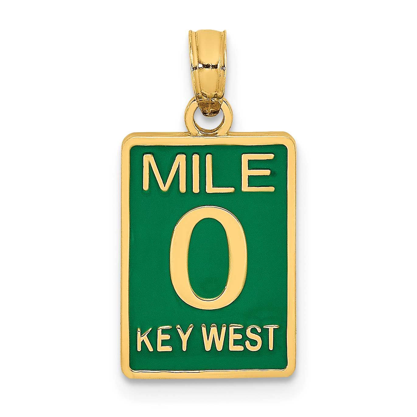 Enamel Mile Marker 0 / Key West Charm 14k Gold, MPN: K7055, UPC: 637218141203