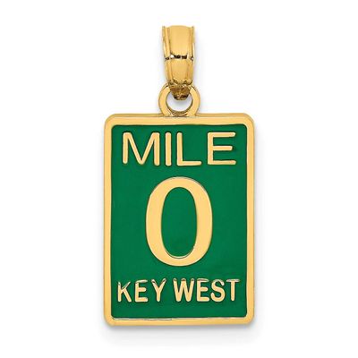 Enamel Mile Marker 0 / Key West Charm 14k Gold, MPN: K7055, UPC: 637218141203