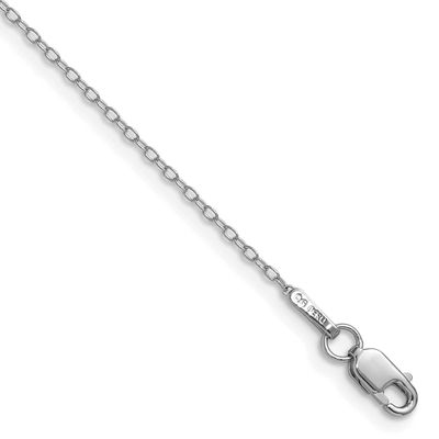 0.8mm Forzantine Cable Chain Anklet 9 Inch 14k White Gold, MPN: PEN337W-9, UPC: