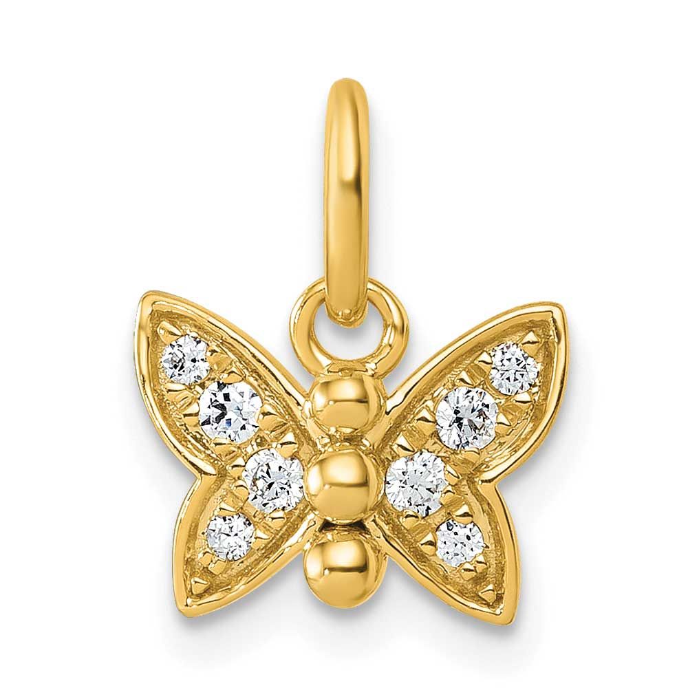 Diamond Butterfly Pendant 14k Gold Polished, MPN: PM10755-010-YAA, UPC: