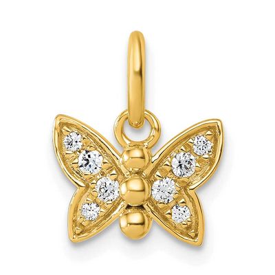 Diamond Butterfly Pendant 14k Gold Polished, MPN: PM10755-010-YAA, UPC: