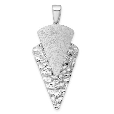Brushed/Hammered Triangle Pendant Sterling Silver Rhodium-Plated Polished, MPN: QG6983P, UPC: