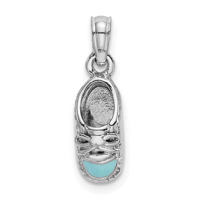 3-D Light Blue Enamel Baby Shoe Charm 14k White Gold, MPN: K7074W, UPC: 637218168729