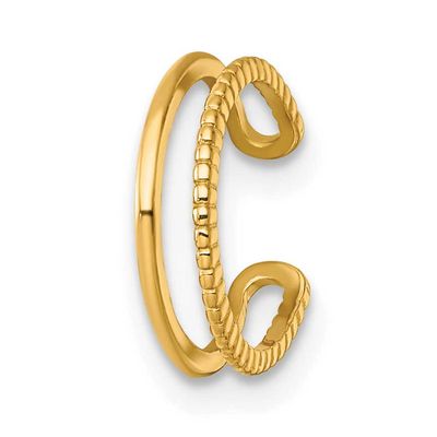 Textured Single Ear Cuff 14k Gold Polished, MPN: YE2251, UPC: