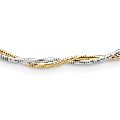 Twisted Omega 17 Inch Necklace 14K Two Tone Gold Polished, MPN: SF3198-17, UPC: