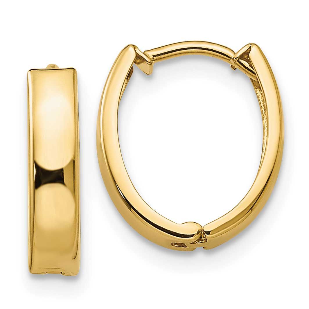 Hinged Hoop Earrings 10k Gold Polished, MPN: 10TL559, UPC: 191101344442