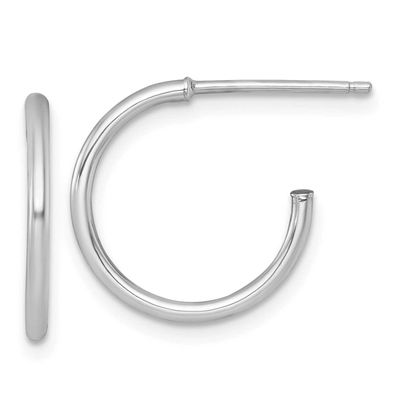 1.5 x 16mm Polished Post Hoop Earrings 14k White Gold, MPN: TF2493W, UPC: