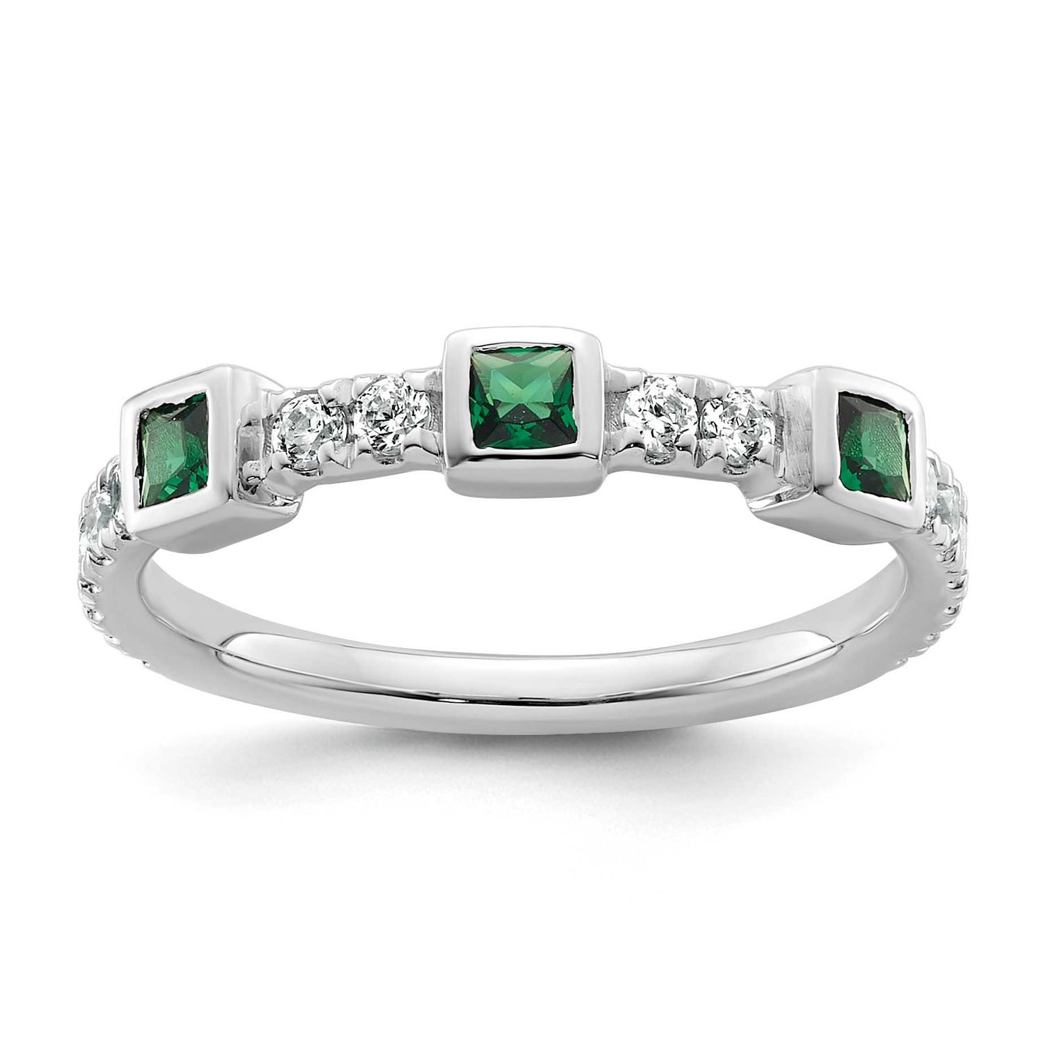Polished Diamond and Emerald Fashion Ring 14k White Gold, MPN: RM10785-EM-034-WAA, UPC: