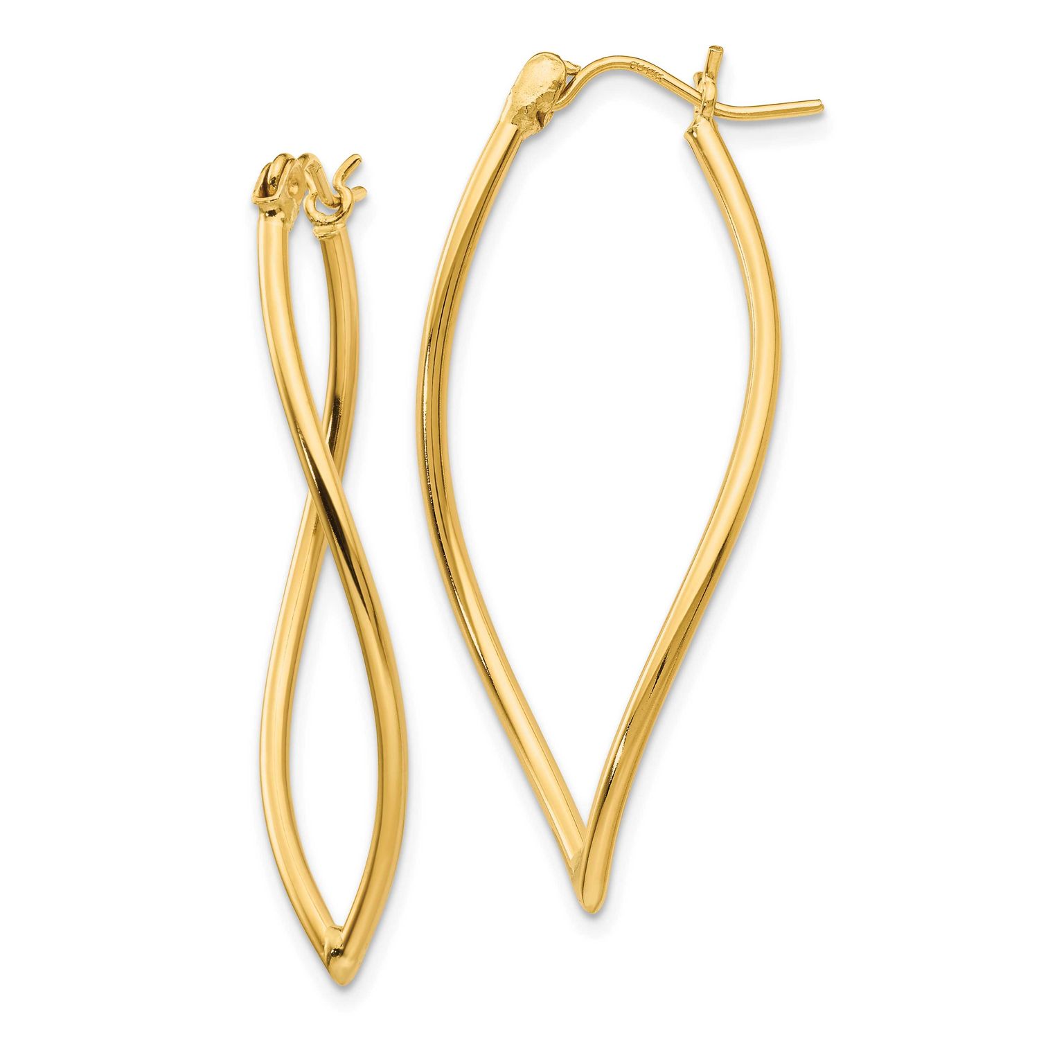 Fancy Hoop Earrings 14k Gold Polished, MPN: TL672, UPC: 883957027029