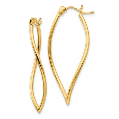 Fancy Hoop Earrings 14k Gold Polished, MPN: TL672, UPC: 883957027029