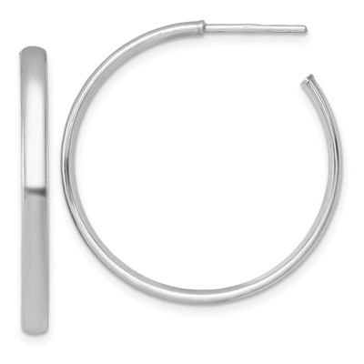 Post Earrings Sterling Silver Rhodium-Plated Polished, MPN: QE17965, UPC: