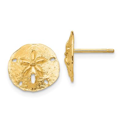 Sand Dollar Post Earrings 10k Gold, MPN: 10TE636, UPC: 191101567155