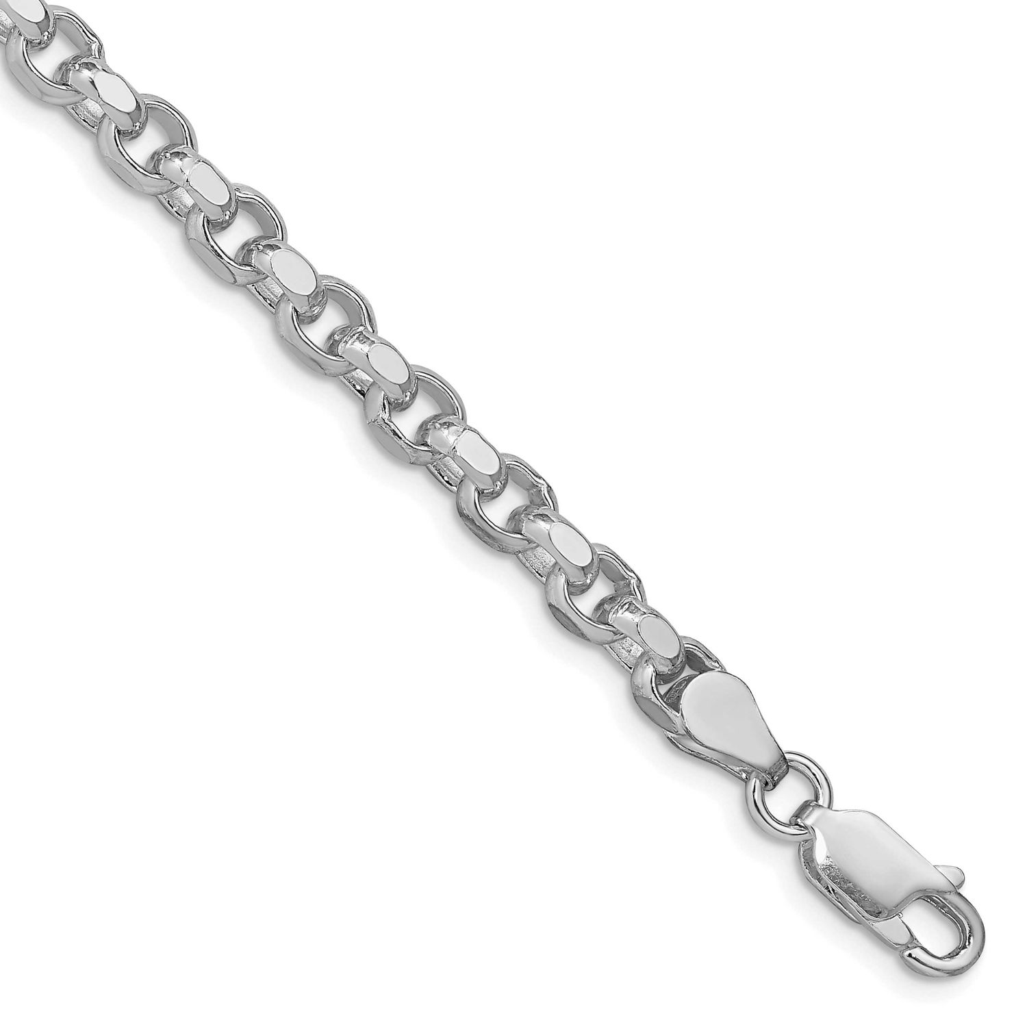 4mm Diamond-Cut Rolo Chain 7 Inch Sterling Silver Rhodium-Plated, MPN: QFC50R-7, UPC: