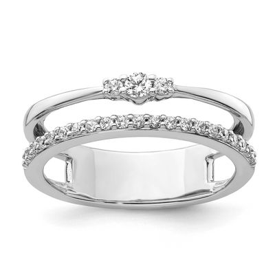 Polished Diamond Double Band Fashion Ring 14k White Gold, MPN: RM9421-025-WAA, UPC: