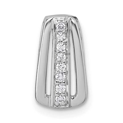 Polished CZ Chain Slide 14.6 Inch Sterling Silver Rhodium-Plated, MPN: QG7155P, UPC: