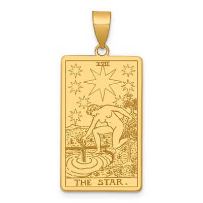 The Star Tarot Card Pendant 14k Gold, MPN: XM727, UPC: